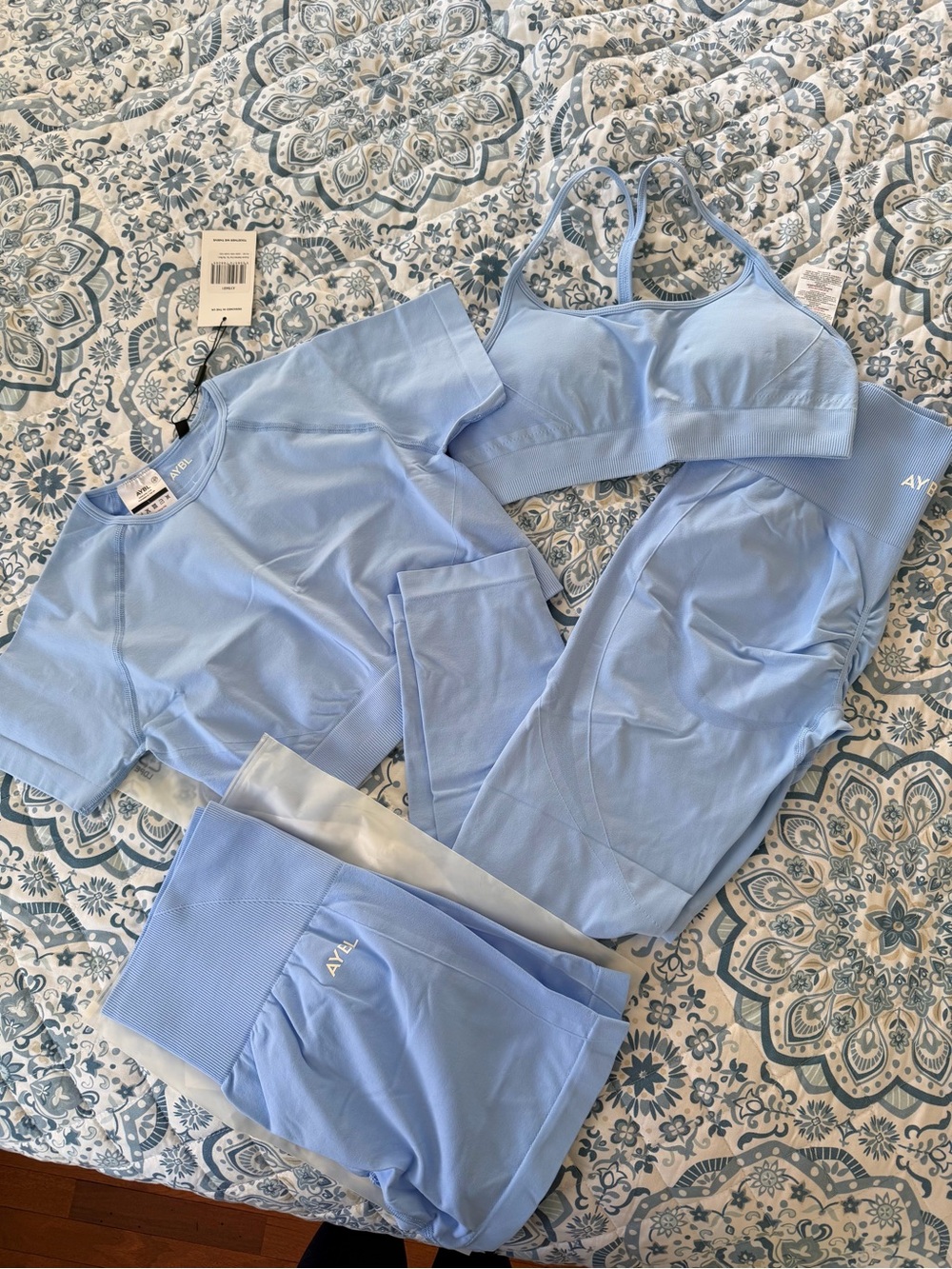 Light Blue AYBL Seamless Active Bra & Legging Set